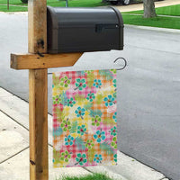 Hawaiian Palaka Garden Flag Hibiscus Palm Leaf Pattern - Polynesian Pride