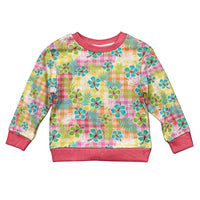 Hawaiian Palaka Kid Ugly Christmas Sweater Hibiscus Palm Leaf Pattern - Polynesian Pride