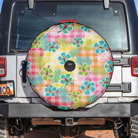 Hawaiian Palaka Spare Tire Cover Hibiscus Palm Leaf Pattern - Polynesian Pride