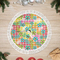 Hawaiian Palaka Tree Skirt Hibiscus Palm Leaf Pattern - Polynesian Pride