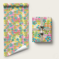 Hawaiian Palaka Wrapping Paper Hibiscus Palm Leaf Pattern - Polynesian Pride