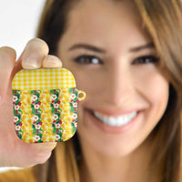 Hawaiian Palaka AirPods Case Hibiscus Pineapple Lei LT9 Yellow - Polynesian Pride