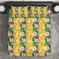 Hawaiian Palaka Bedding Set Hibiscus Pineapple Lei - Polynesian Pride