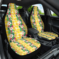 Hawaiian Palaka Car Seat Cover Hibiscus Pineapple Lei - Polynesian Pride