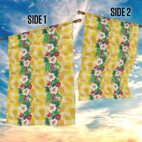 Hawaiian Palaka Garden Flag Hibiscus Pineapple Lei - Polynesian Pride