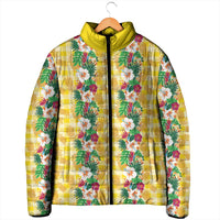 Hawaiian Palaka Padded Jacket Hibiscus Pineapple Lei - Polynesian Pride