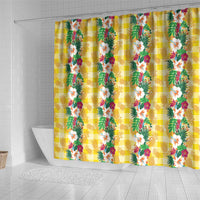 Hawaiian Palaka Shower Curtain Hibiscus Pineapple Lei - Polynesian Pride