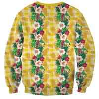 Hawaiian Palaka Sweatshirt Hibiscus Pineapple Lei - Polynesian Pride