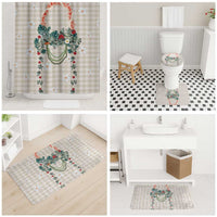 Brown Hawaiian Palaka Bathroom Set Kukui Nut Money Lei - Polynesian Pride