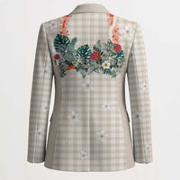 Brown Hawaiian Palaka Blazer Kukui Nut Money Lei - Polynesian Pride