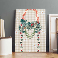 Brown Hawaiian Palaka Canvas Wall Art Kukui Nut Money Lei - Polynesian Pride