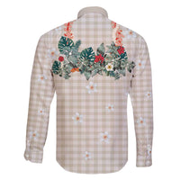 Brown Hawaiian Palaka Family Matching Short Sleeve Bodycon Dress and Hawaiian Shirt Kukui Nut Money Lei - Polynesian Pride