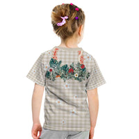 Brown Hawaiian Palaka Kid T Shirt Kukui Nut Money Lei - Polynesian Pride