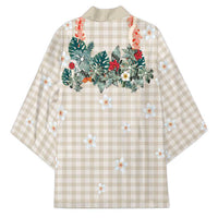 Brown Hawaiian Palaka Kimono Kukui Nut Money Lei - Polynesian Pride