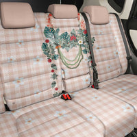 Peach Hawaiian Palaka Back Car Seat Cover Kukui Nut Money Lei - Polynesian Pride