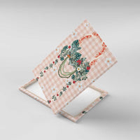 Peach Hawaiian Palaka Canvas Wall Art Kukui Nut Money Lei LT9 With Frame Peach - Polynesian Pride