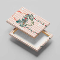 Peach Hawaiian Palaka Canvas Wall Art Kukui Nut Money Lei LT9 - Polynesian Pride