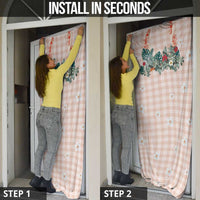 Peach Hawaiian Palaka Door Cover Kukui Nut Money Lei - Polynesian Pride