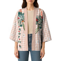 Peach Hawaiian Palaka Kimono Kukui Nut Money Lei - Polynesian Pride