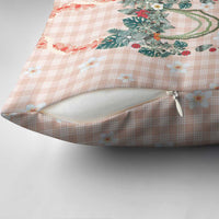 Peach Hawaiian Palaka Pillow Cover Kukui Nut Money Lei - Polynesian Pride