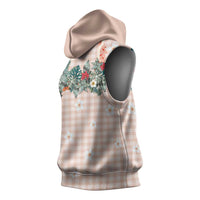 Peach Hawaiian Palaka Sleeveless Hoodie Kukui Nut Money Lei LT9 - Polynesian Pride