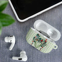 Sage Green Hawaiian Palaka AirPods Case Kukui Nut Money Lei LT9 - Polynesian Pride