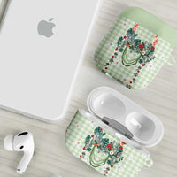 Sage Green Hawaiian Palaka AirPods Case Kukui Nut Money Lei LT9 - Polynesian Pride