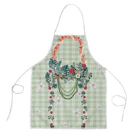 Sage Green Hawaiian Palaka Apron Kukui Nut Money Lei LT9 Green - Polynesian Pride