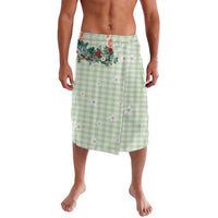 Sage Green Hawaiian Palaka Lavalava Kukui Nut Money Lei - Polynesian Pride