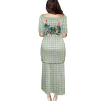 Sage Green Hawaiian Palaka Puletasi Kukui Nut Money Lei - Polynesian Pride