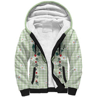 Sage Green Hawaiian Palaka Sherpa Hoodie Kukui Nut Money Lei LT9 Unisex Green - Polynesian Pride