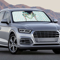 Turquoise Hawaiian Palaka Auto Sun Shade Kukui Nut Money Lei - Polynesian Pride