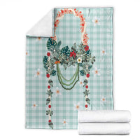 Turquoise Hawaiian Palaka Blanket Kukui Nut Money Lei - Polynesian Pride