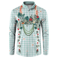 Turquoise Hawaiian Palaka Button Sweatshirt Kukui Nut Money Lei LT9 Turquoise - Polynesian Pride