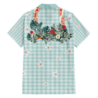 Turquoise Hawaiian Palaka Hawaiian Shirt Kukui Nut Money Lei - Polynesian Pride