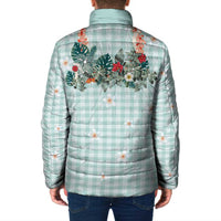 Turquoise Hawaiian Palaka Padded Jacket Kukui Nut Money Lei LT9 - Polynesian Pride