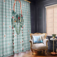 Turquoise Hawaiian Palaka Window Curtain Kukui Nut Money Lei LT9 - Polynesian Pride
