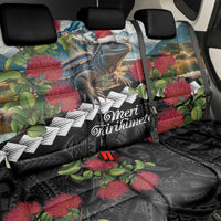 Meri Kirihimete Tuatara Back Car Seat Cover New Zealand Fern with Puhutukawa Flowers