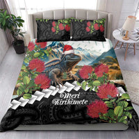 Meri Kirihimete Tuatara Bedding Set New Zealand Fern with Puhutukawa Flowers