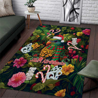 Meri Kirihimete Kakapo Santa Area Rug Merry Christmas with Tropical Vibe LT9 Green - Polynesian Pride