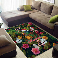 Meri Kirihimete Kakapo Santa Area Rug Merry Christmas with Tropical Vibe LT9 - Polynesian Pride