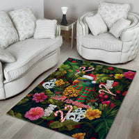 Meri Kirihimete Kakapo Santa Area Rug Merry Christmas with Tropical Vibe LT9 - Polynesian Pride
