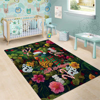 Meri Kirihimete Kakapo Santa Area Rug Merry Christmas with Tropical Vibe LT9 - Polynesian Pride
