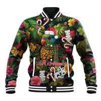 Meri Kirihimete Kakapo Santa Baseball Jacket Merry Christmas with Tropical Vibe LT9 Unisex Green - Polynesian Pride