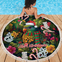 Meri Kirihimete Kakapo Santa Beach Blanket Merry Christmas with Tropical Vibe LT9 - Polynesian Pride