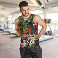 Meri Kirihimete Kakapo Santa Men Tank Top Merry Christmas with Tropical Vibe LT9 Green - Polynesian Pride