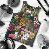 Meri Kirihimete Kakapo Santa Men Tank Top Merry Christmas with Tropical Vibe LT9 - Polynesian Pride