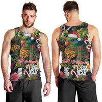 Meri Kirihimete Kakapo Santa Men Tank Top Merry Christmas with Tropical Vibe LT9 - Polynesian Pride