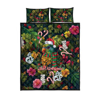 Meri Kirihimete Kakapo Santa Quilt Bed Set Merry Christmas with Tropical Vibe LT9 - Polynesian Pride