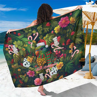 Meri Kirihimete Kakapo Santa Sarong Merry Christmas with Tropical Vibe LT9 One Size 44 x 66 inches Green - Polynesian Pride